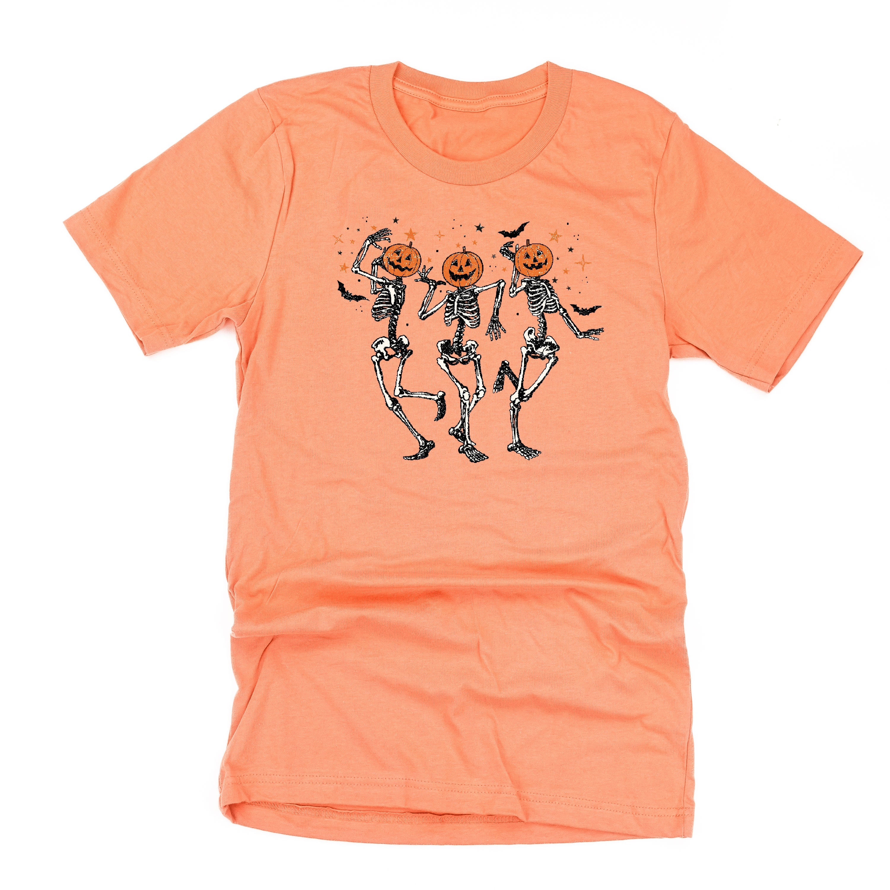 Pumpkin Head Dancing Skellies - Unisex Tee Little Mama Shirt Shop