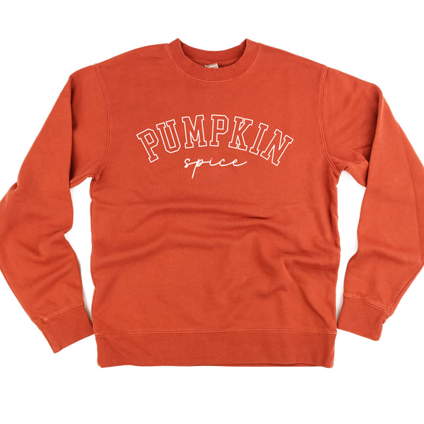 Embroidered Pigment Crewneck Sweatshirt - PUMPKIN SPICE