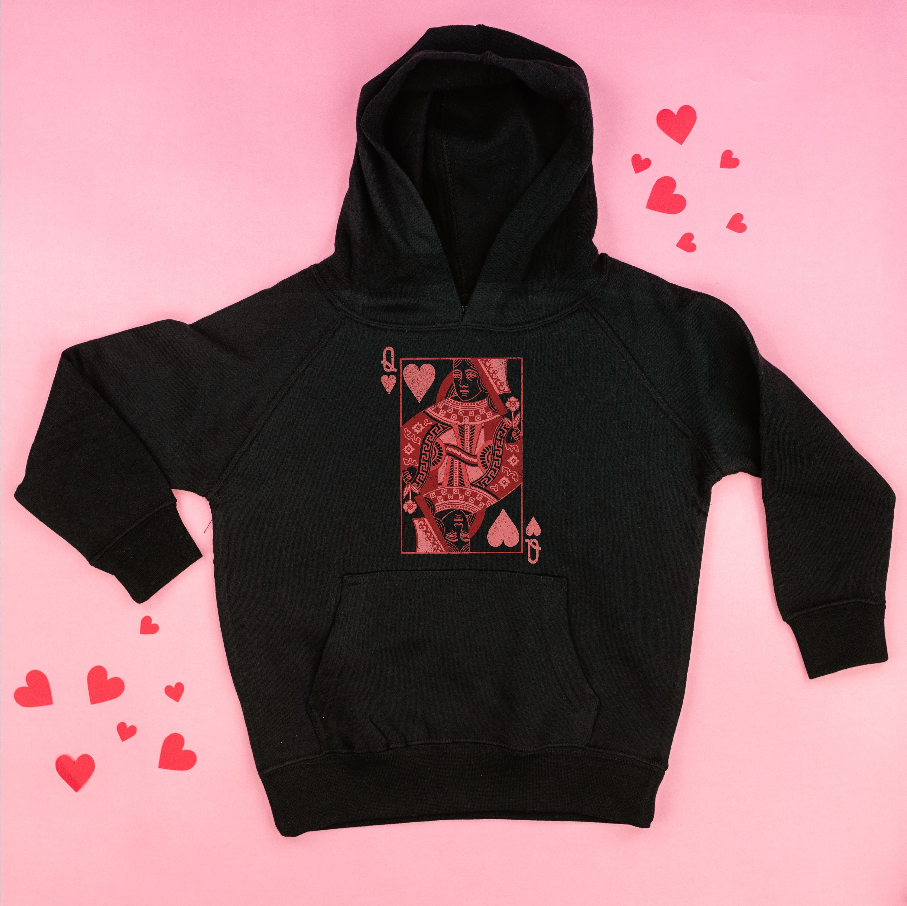 Queen Of Hearts - Child Black HOODIE Little Mama Shirt Shop