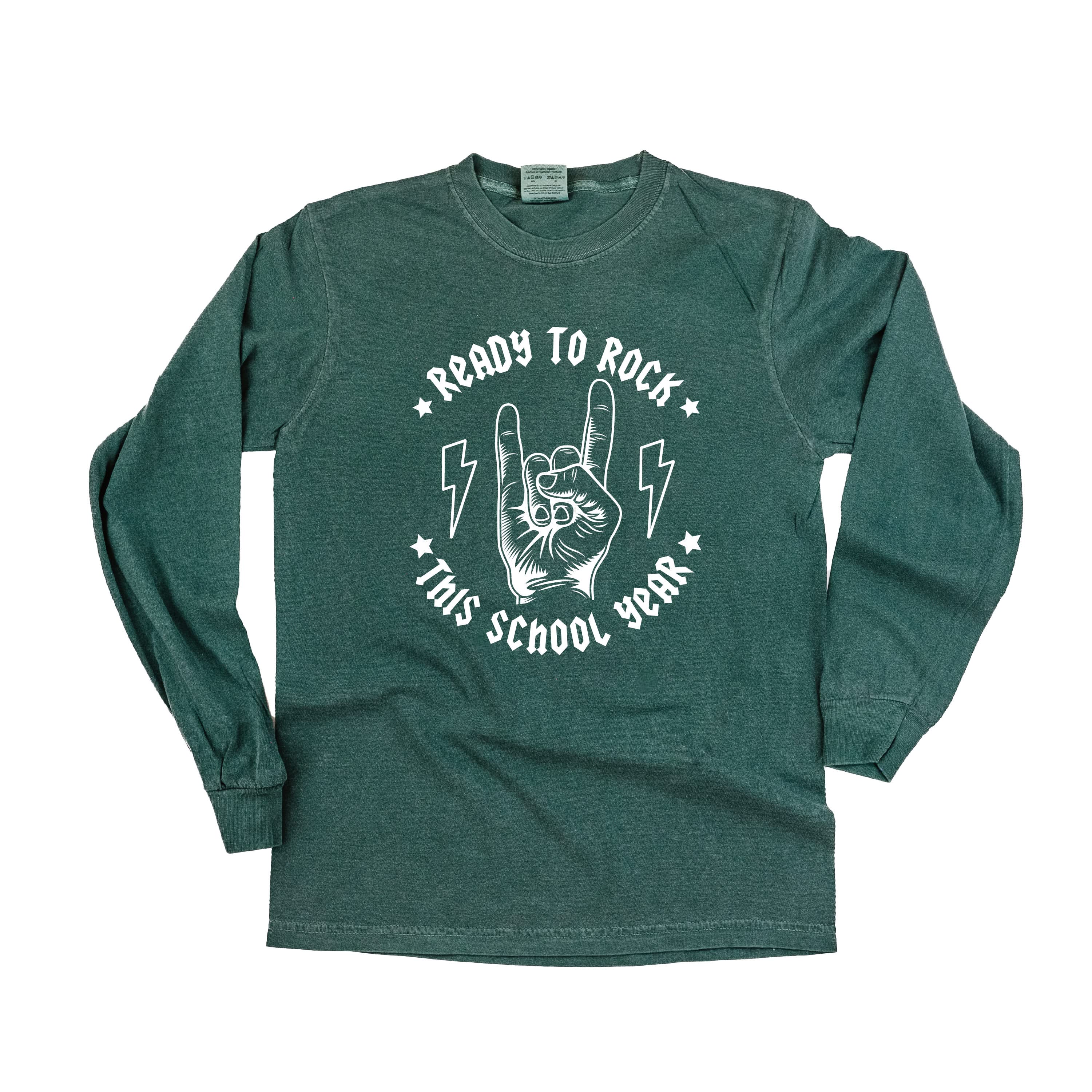 Ready To Rock This School Year - LONG SLEEVE Comfort Colors Tee Little Mama Shirt Shop