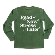 Read Now Stress Later - Long Sleeve Comfort Colors Tee Little Mama Shirt Shop