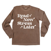 Read Now Stress Later - Long Sleeve Comfort Colors Tee Little Mama Shirt Shop