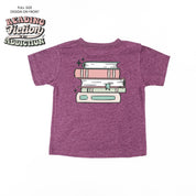 Reading Fiction is My Addiction on Front w/ Books on Back - Child Tee Little Mama Shirt Shop