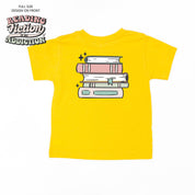 Reading Fiction is My Addiction on Front w/ Books on Back - Child Tee Little Mama Shirt Shop