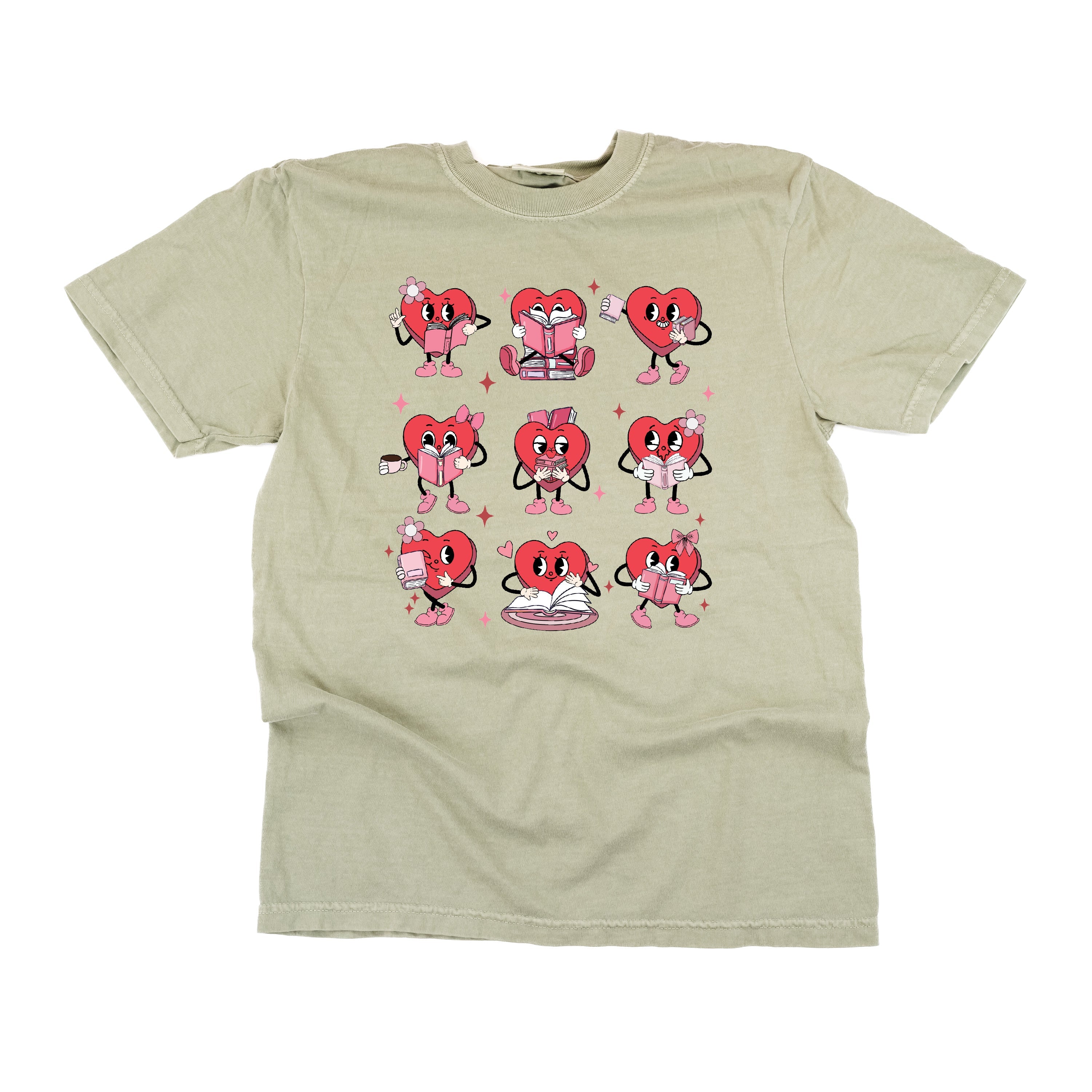 Reading Hearts - Comfort Colors Tee Little Mama Shirt Shop