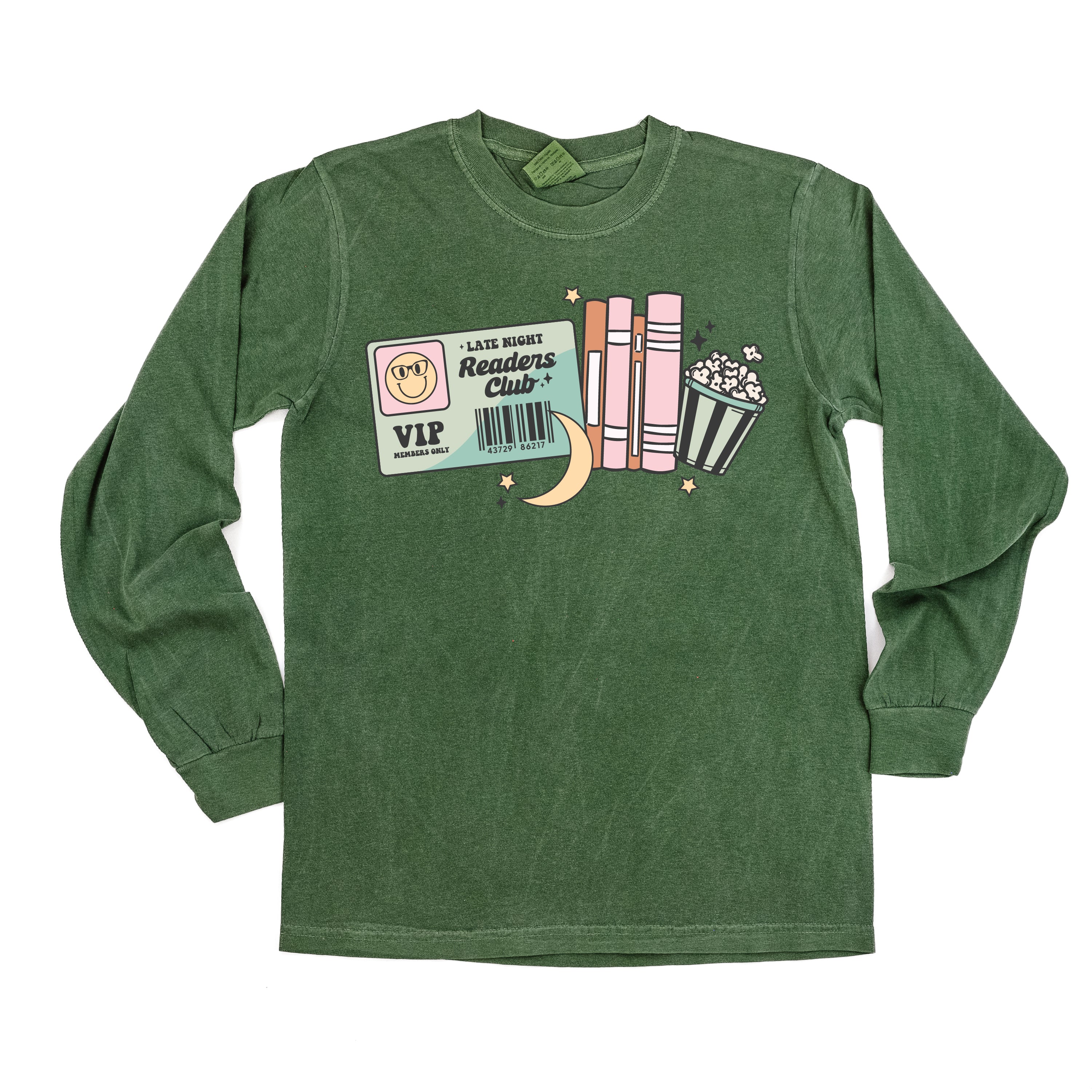 Late Night Readers Club - Long Sleeve Comfort Colors Tee Little Mama Shirt Shop