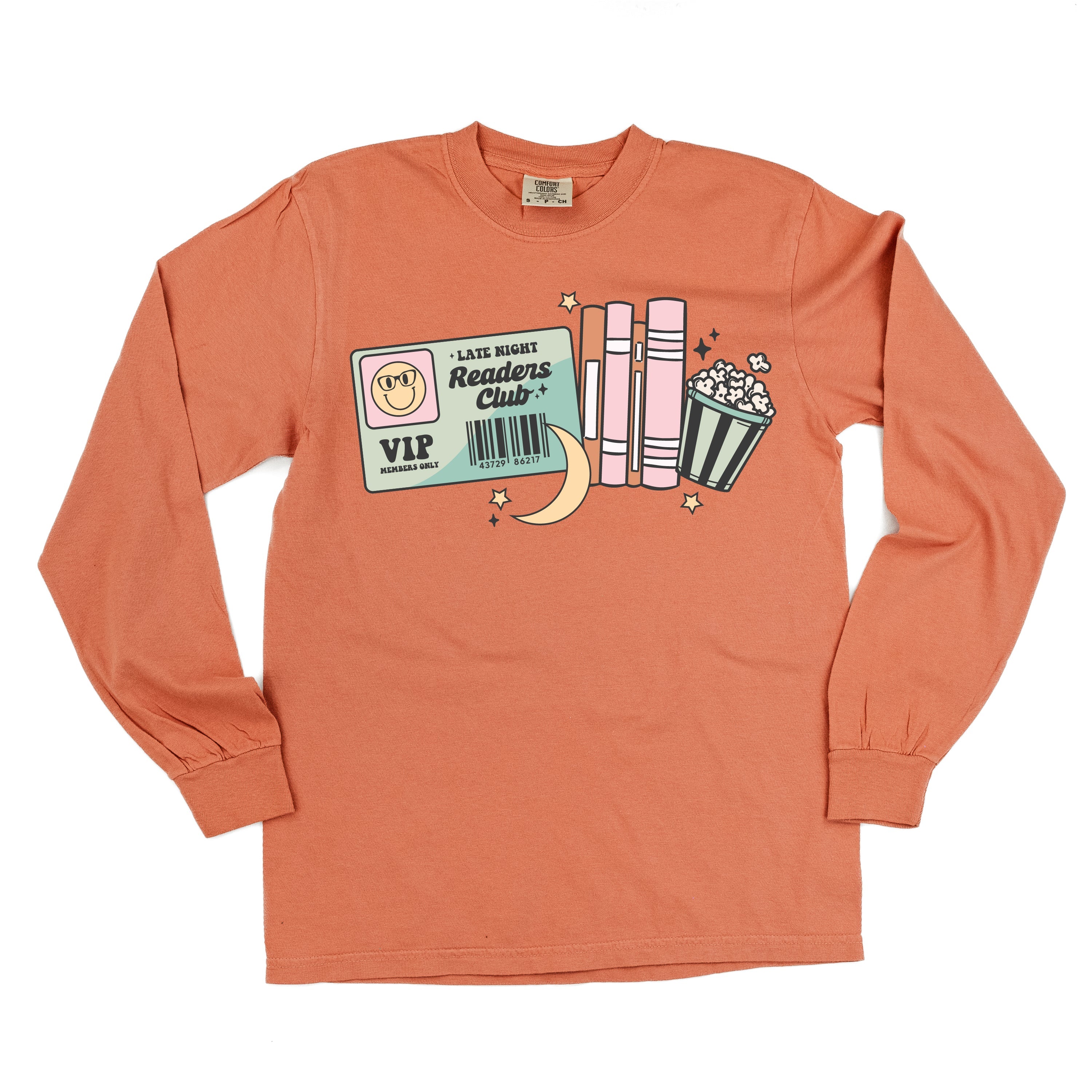 Late Night Readers Club - Long Sleeve Comfort Colors Tee Little Mama Shirt Shop