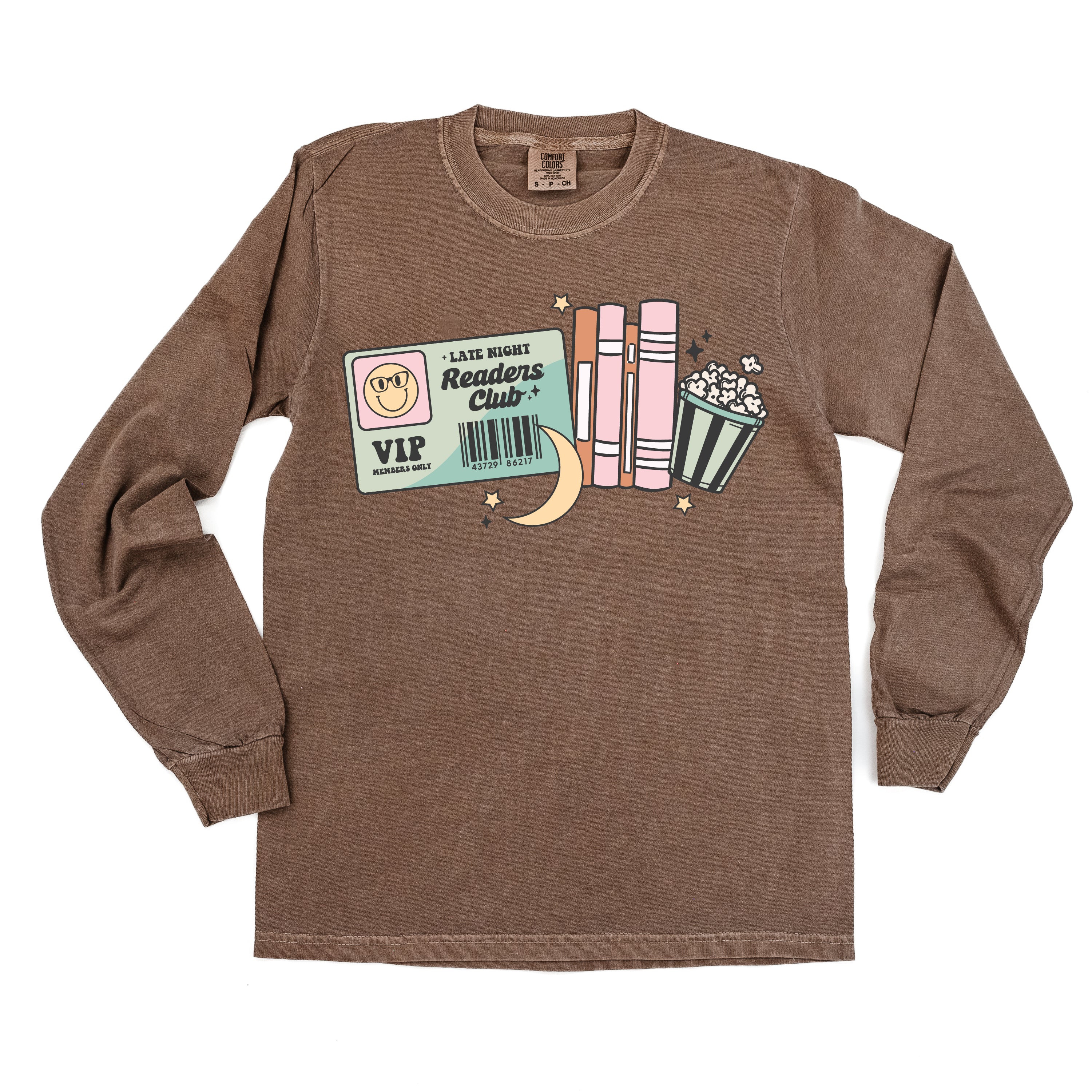 Late Night Readers Club - Long Sleeve Comfort Colors Tee Little Mama Shirt Shop