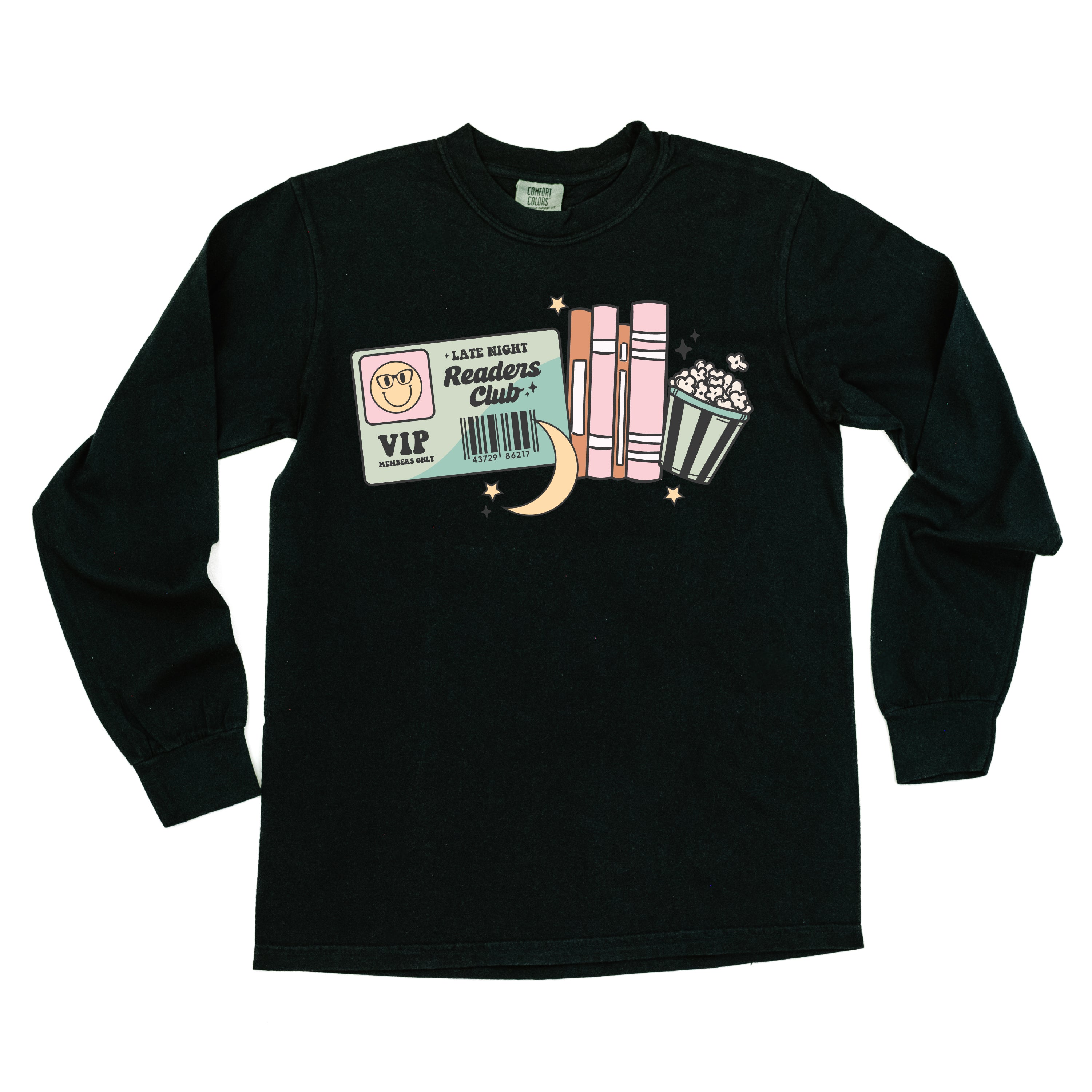 Late Night Readers Club - Long Sleeve Comfort Colors Tee Little Mama Shirt Shop