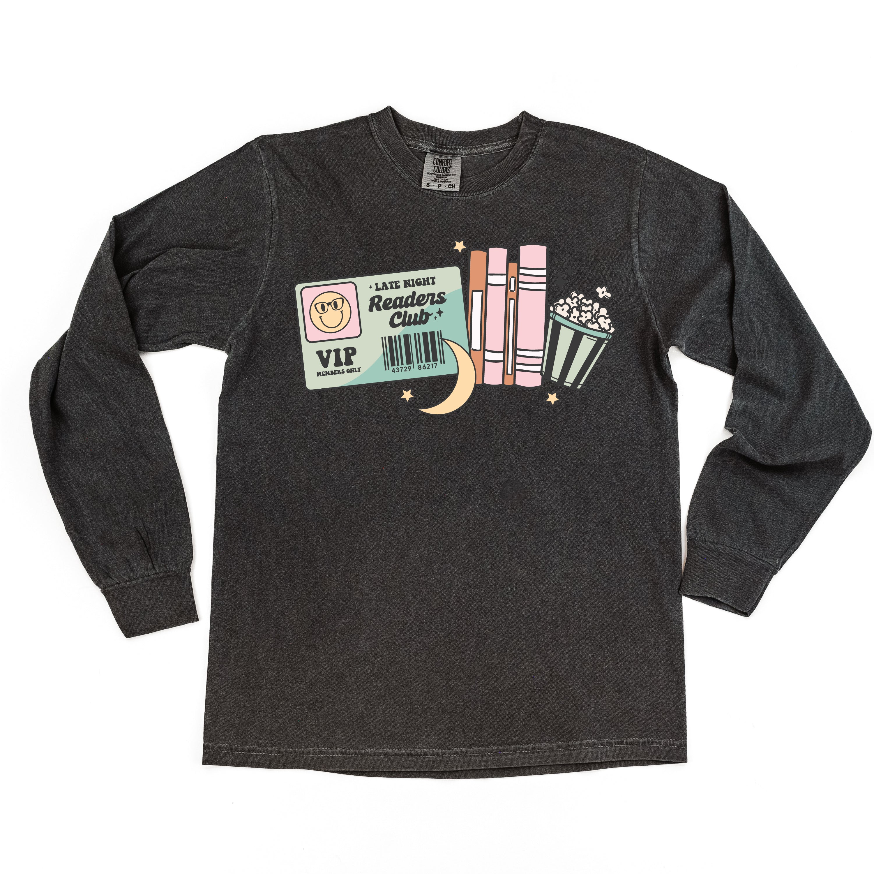 Late Night Readers Club - Long Sleeve Comfort Colors Tee Little Mama Shirt Shop