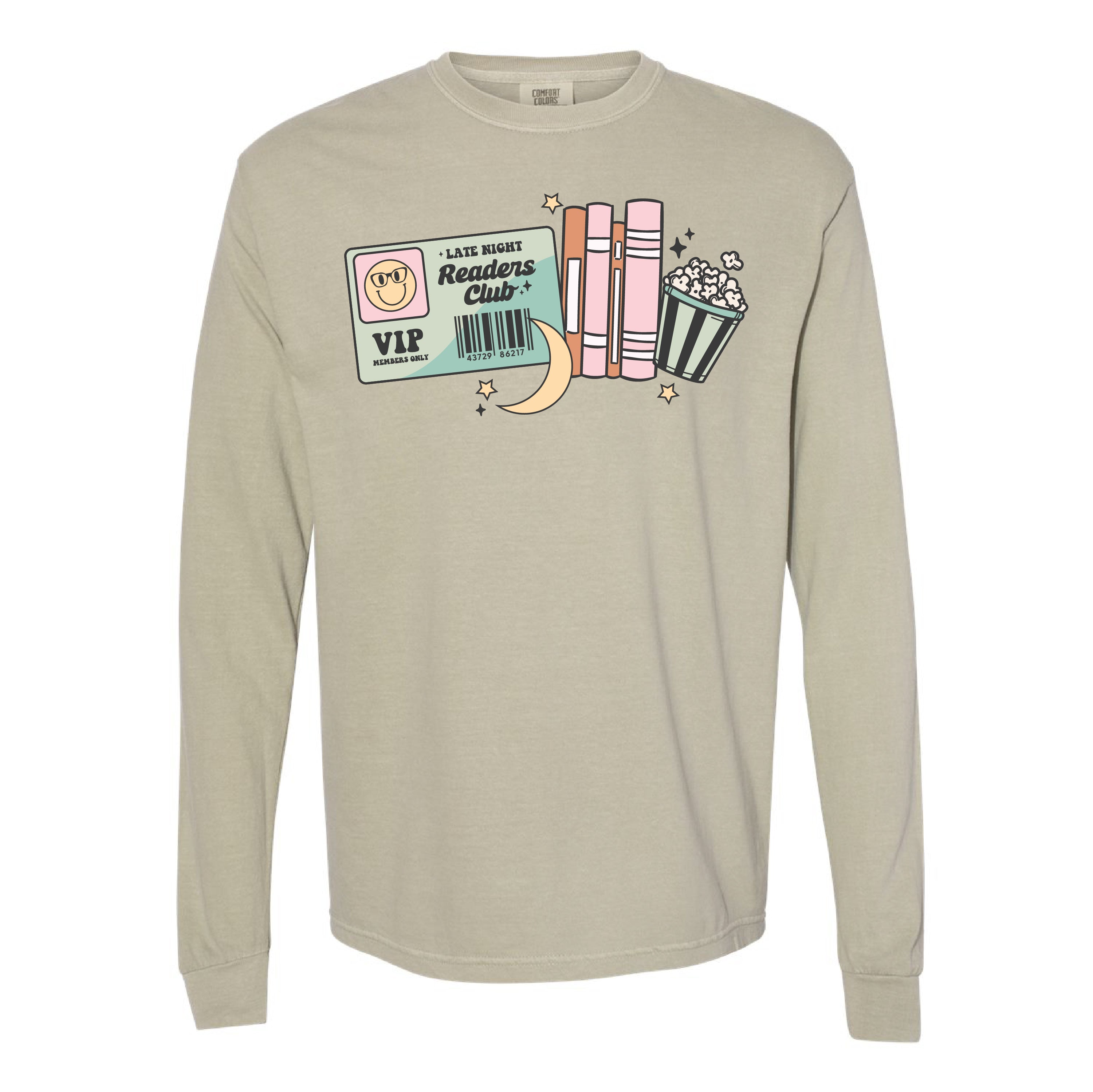 Late Night Readers Club - Long Sleeve Comfort Colors Tee Little Mama Shirt Shop
