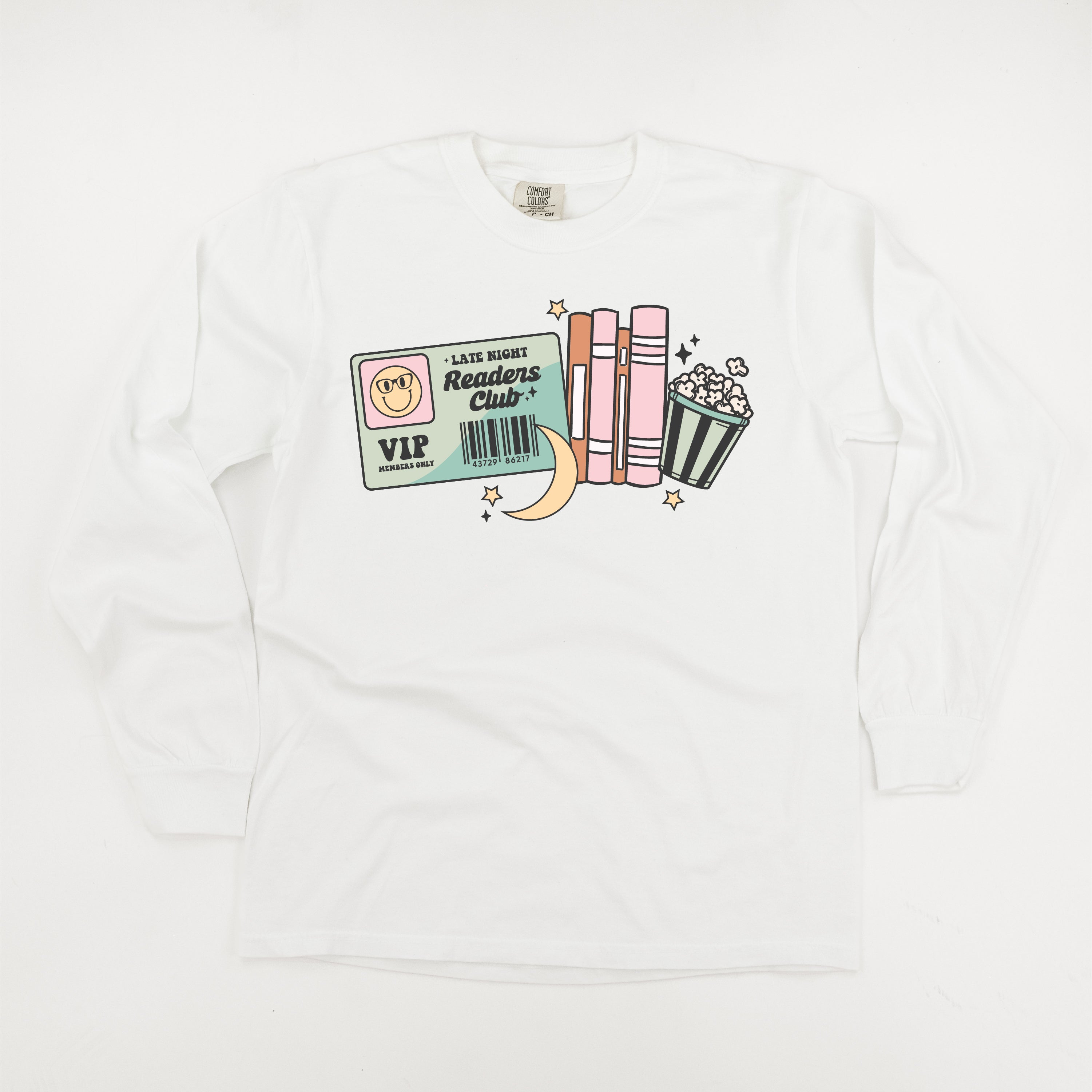 Late Night Readers Club - Long Sleeve Comfort Colors Tee Little Mama Shirt Shop