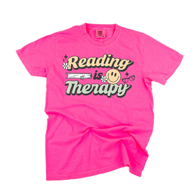 Reading is Therapy - SHORT SLEEVE COMFORT COLORS TEE