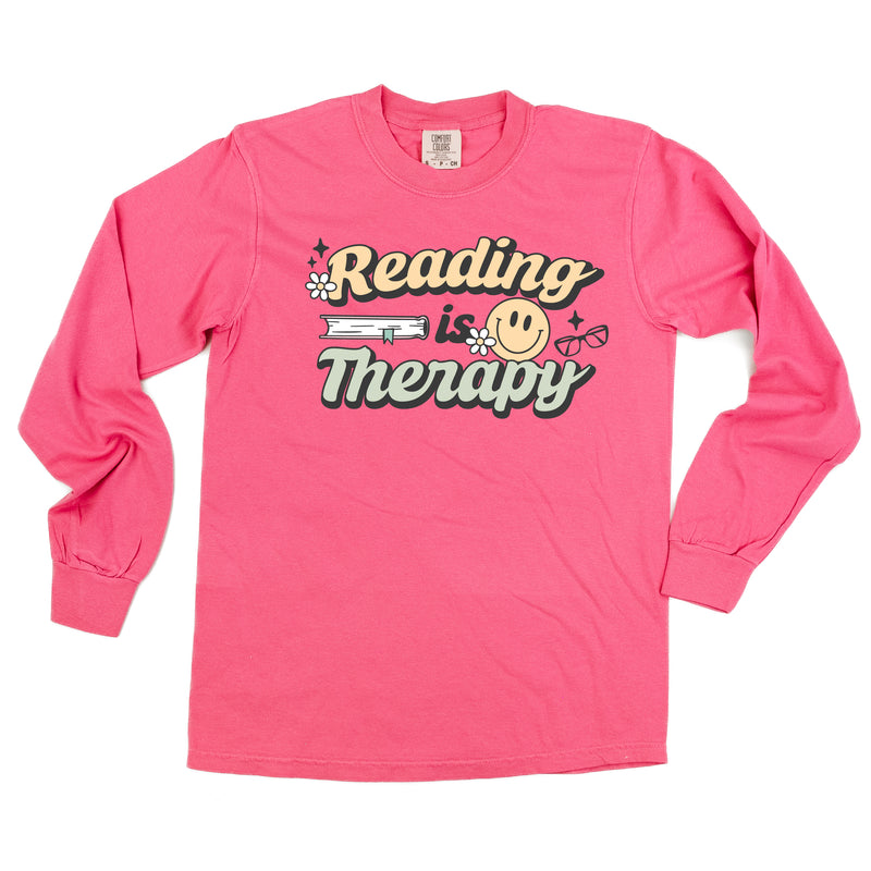 Reading is Therapy - LONG SLEEVE COMFORT COLORS TEE