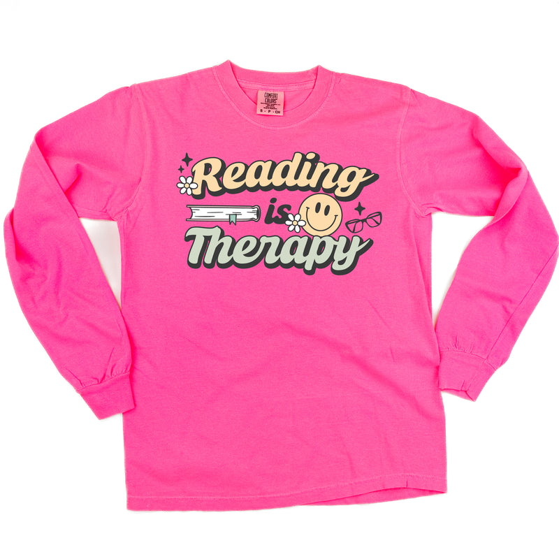 Reading is Therapy - LONG SLEEVE COMFORT COLORS TEE