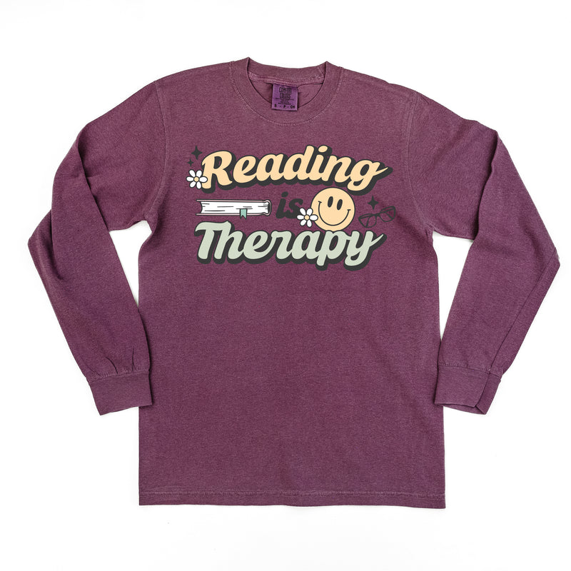 Reading is Therapy - LONG SLEEVE COMFORT COLORS TEE