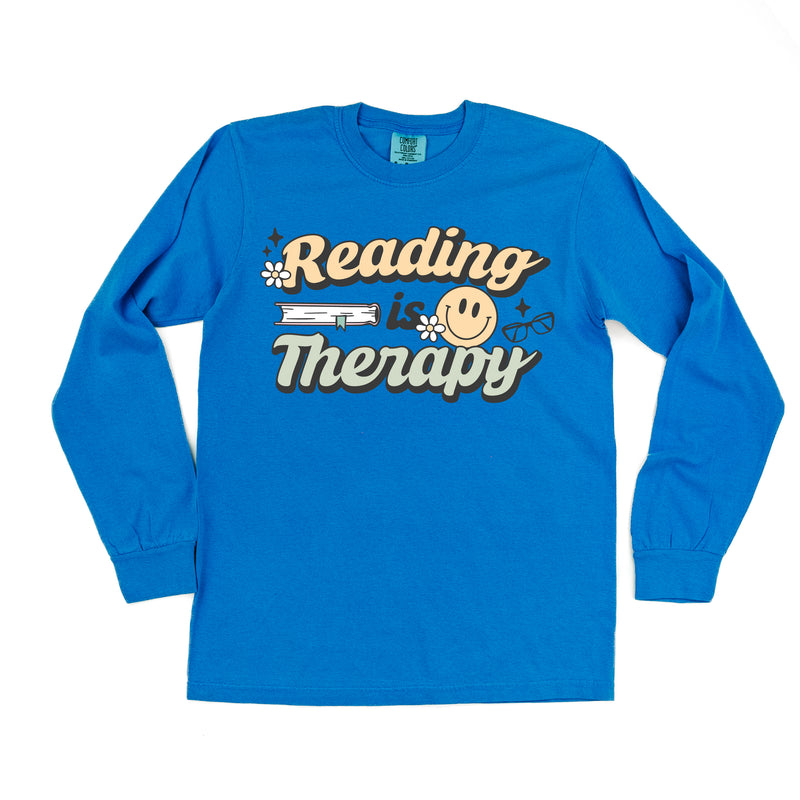 Reading is Therapy - LONG SLEEVE COMFORT COLORS TEE