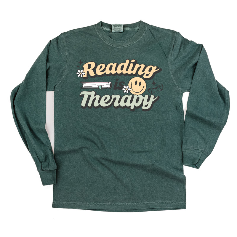 Reading is Therapy - LONG SLEEVE COMFORT COLORS TEE