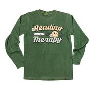 Reading is Therapy - Long Sleeve Comfort Colors Tee Little Mama Shirt Shop