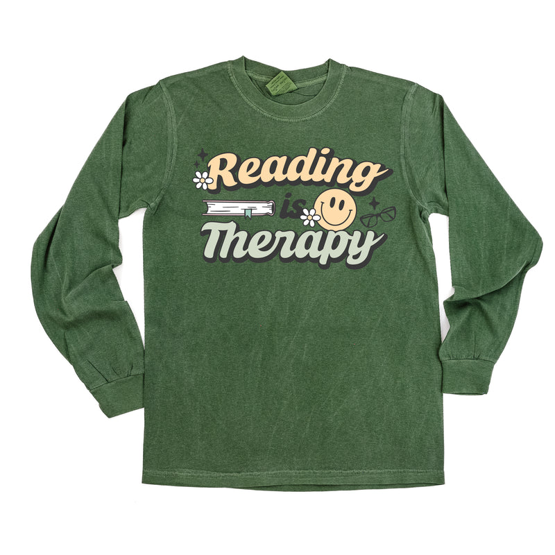 Reading is Therapy - LONG SLEEVE COMFORT COLORS TEE