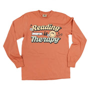 Reading is Therapy - Long Sleeve Comfort Colors Tee Little Mama Shirt Shop