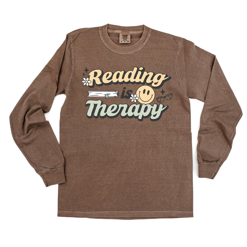 Reading is Therapy - LONG SLEEVE COMFORT COLORS TEE