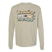 Reading is Therapy - Long Sleeve Comfort Colors Tee Little Mama Shirt Shop