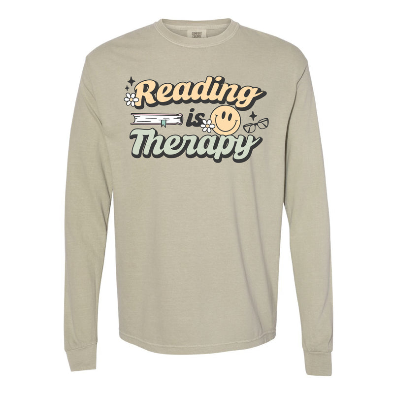 Reading is Therapy - LONG SLEEVE COMFORT COLORS TEE