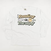 Reading is Therapy - Long Sleeve Comfort Colors Tee Little Mama Shirt Shop