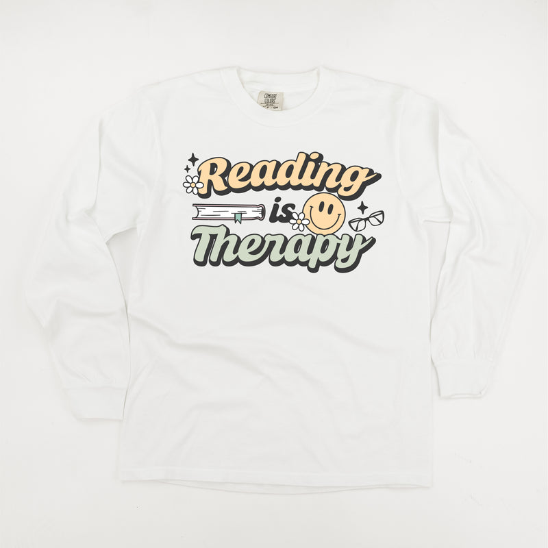 Reading is Therapy - LONG SLEEVE COMFORT COLORS TEE