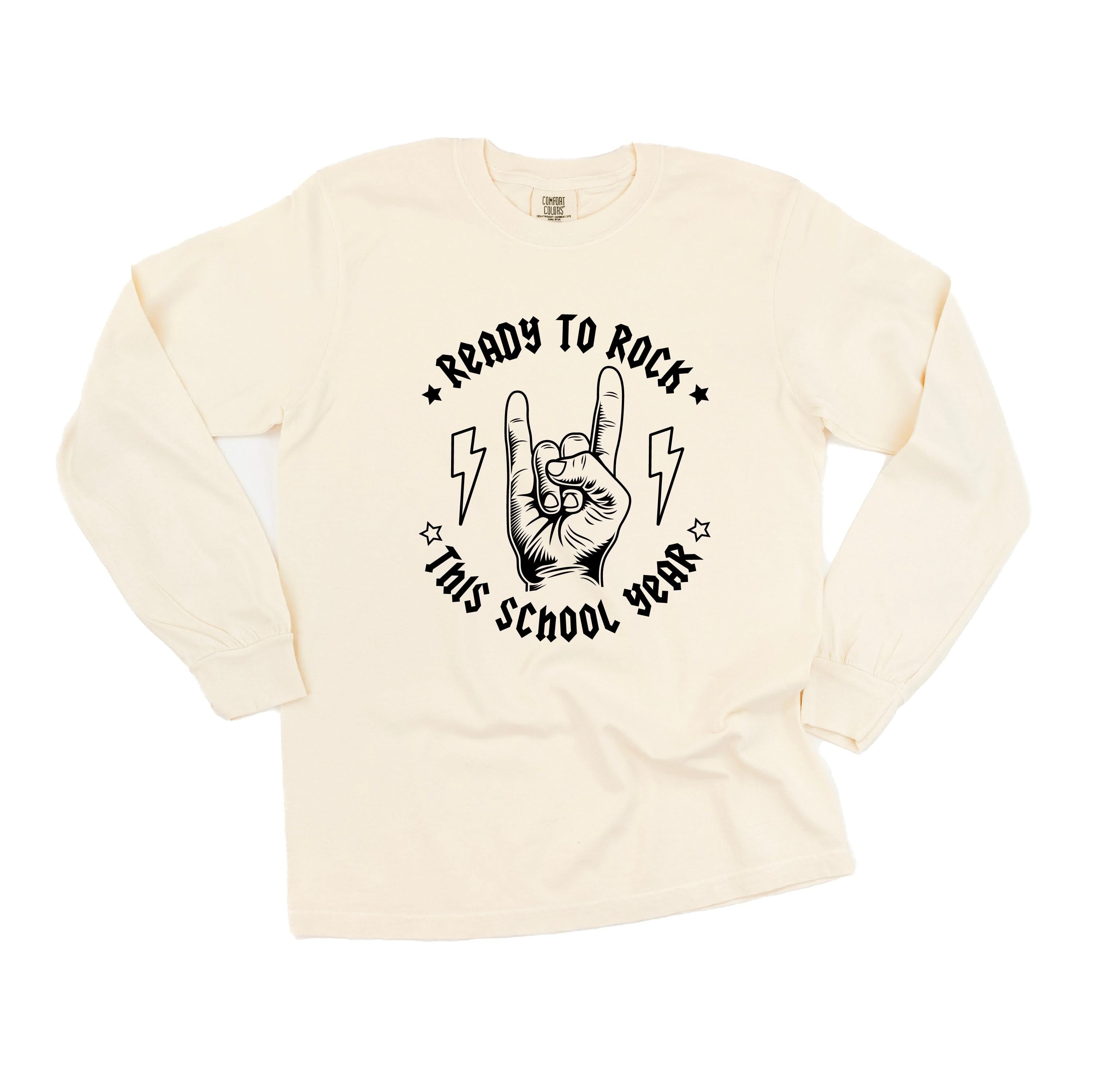 Ready To Rock This School Year - LONG SLEEVE Comfort Colors Tee Little Mama Shirt Shop