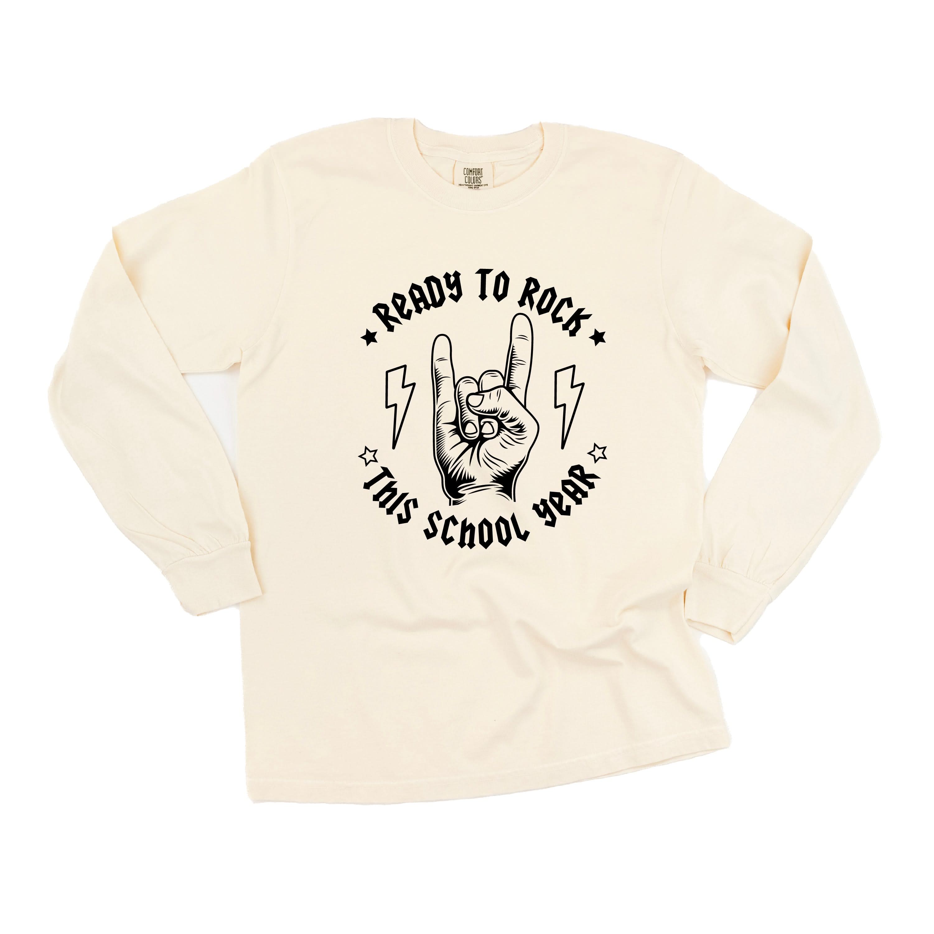 Ready To Rock This School Year - LONG SLEEVE Comfort Colors Tee Little Mama Shirt Shop