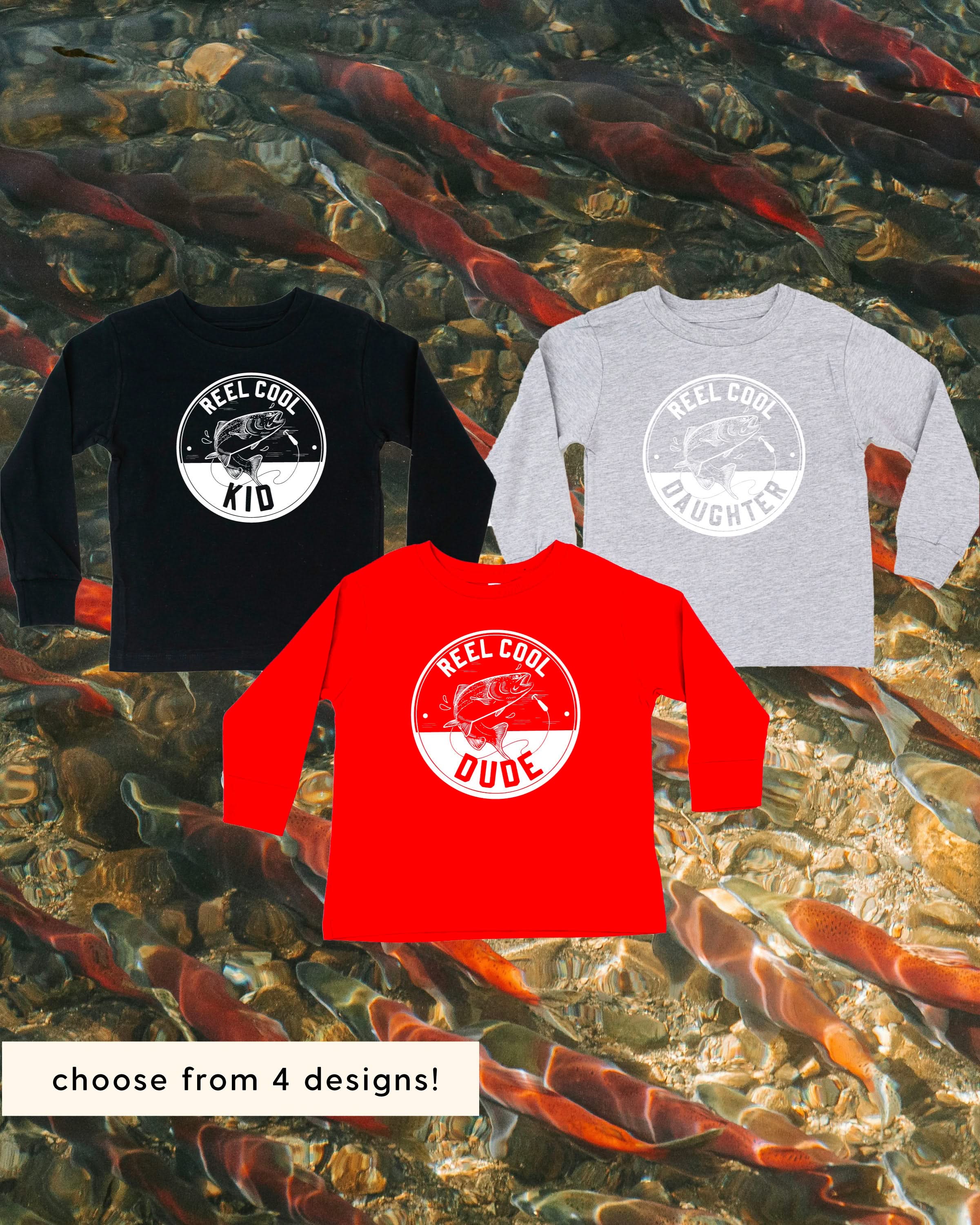 Reel Cool _____ - (Choose Your Kid) - Child Long Sleeve Tee Little Mama Shirt Shop