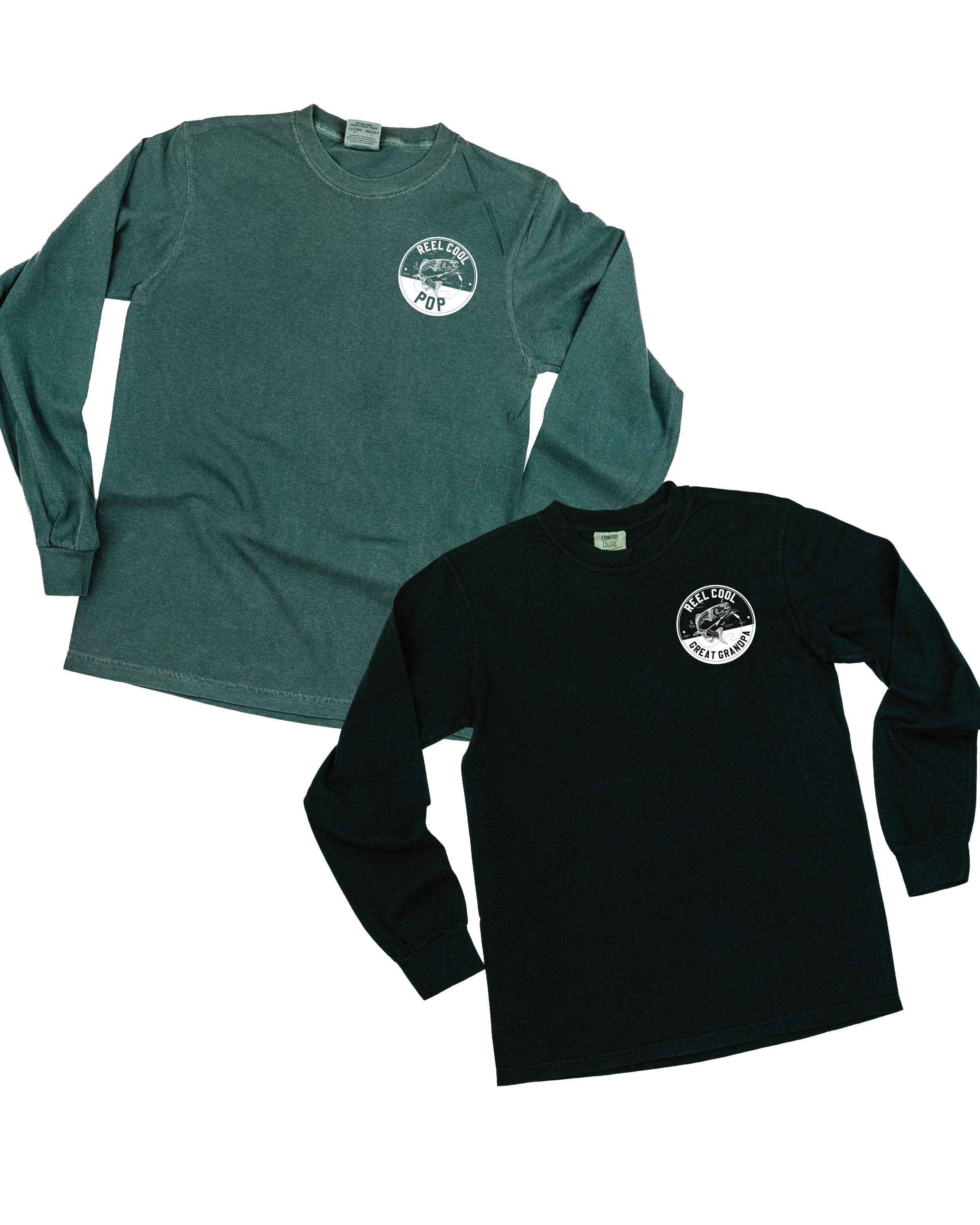 Reel Cool _____ (pocket) - (Choose Your Name) - Long Sleeve Comfort Colors Tee Little Mama Shirt Shop