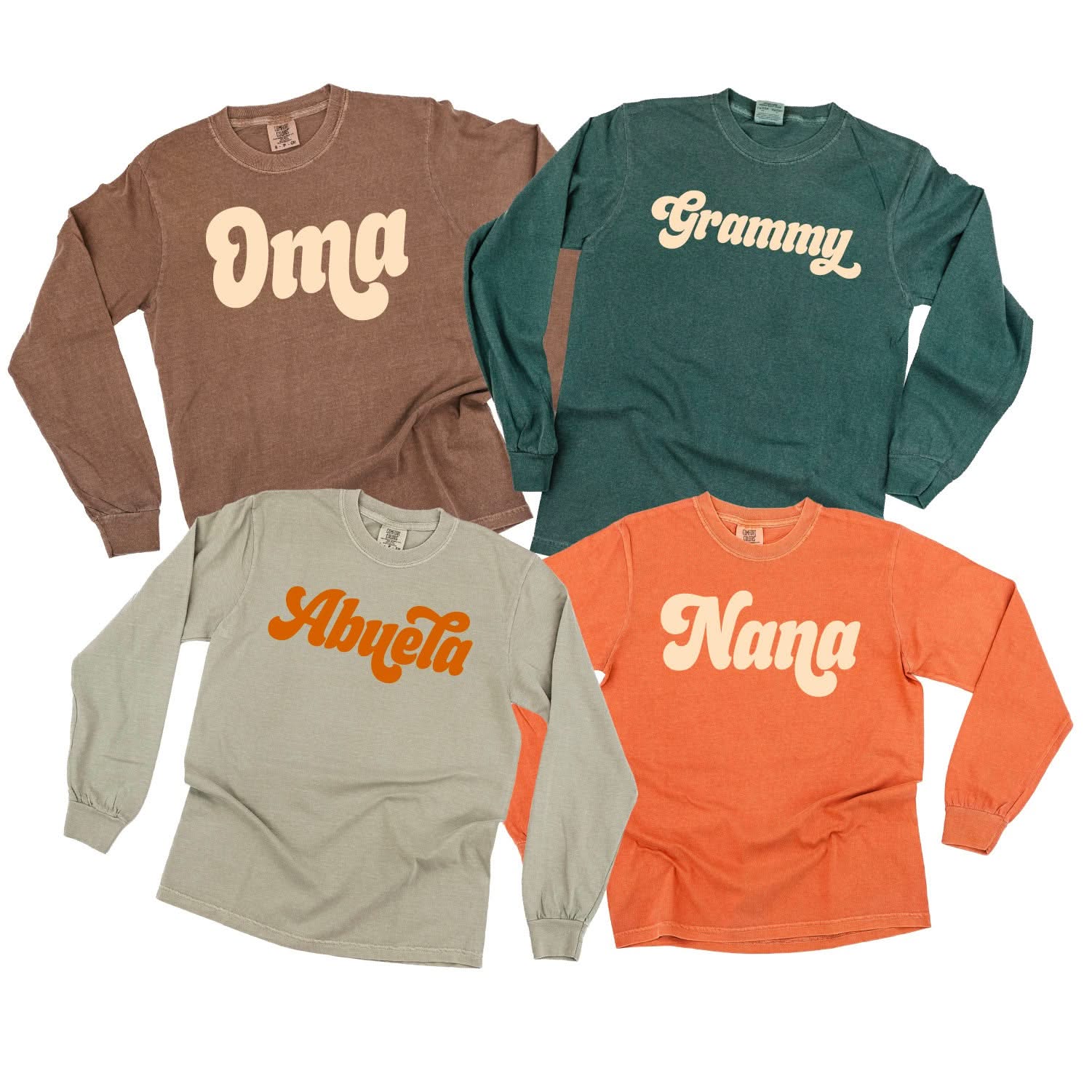 Retro Names (Choose Your Name) - Long Sleeve Comfort Colors Tee Little Mama Shirt Shop