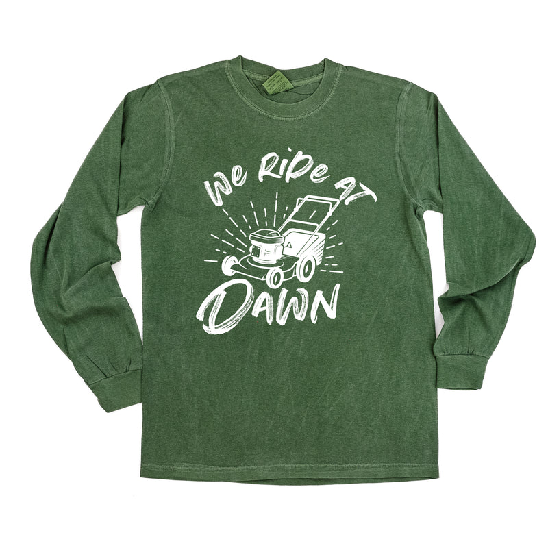 Push Mower - We Ride At Dawn - LONG SLEEVE COMFORT COLORS TEE