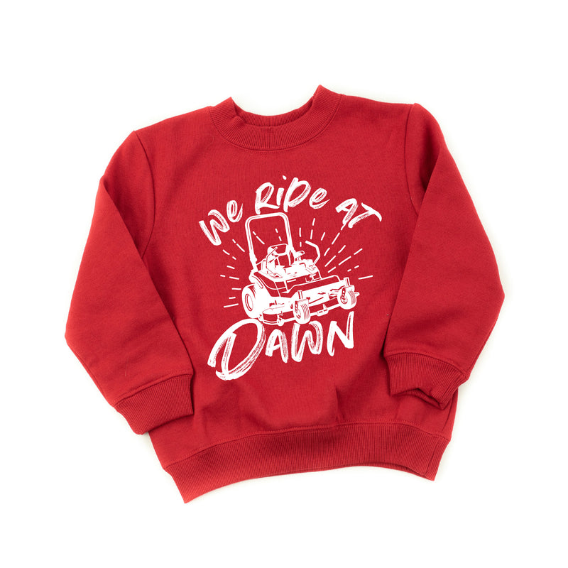 Riding Lawn Mower - We Ride at Dawn - Child Sweater