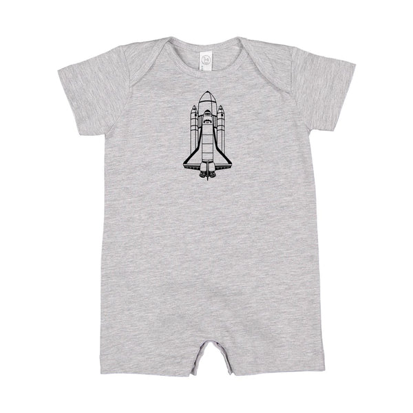 ROCKET SHIP - Minimalist Design - Short Sleeve / Shorts - One Piece Baby Romper