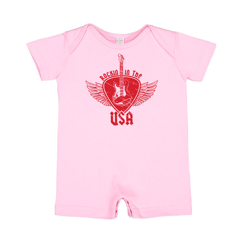 ROCKIN IN THE USA - Short Sleeve / Shorts - One Piece Baby Romper