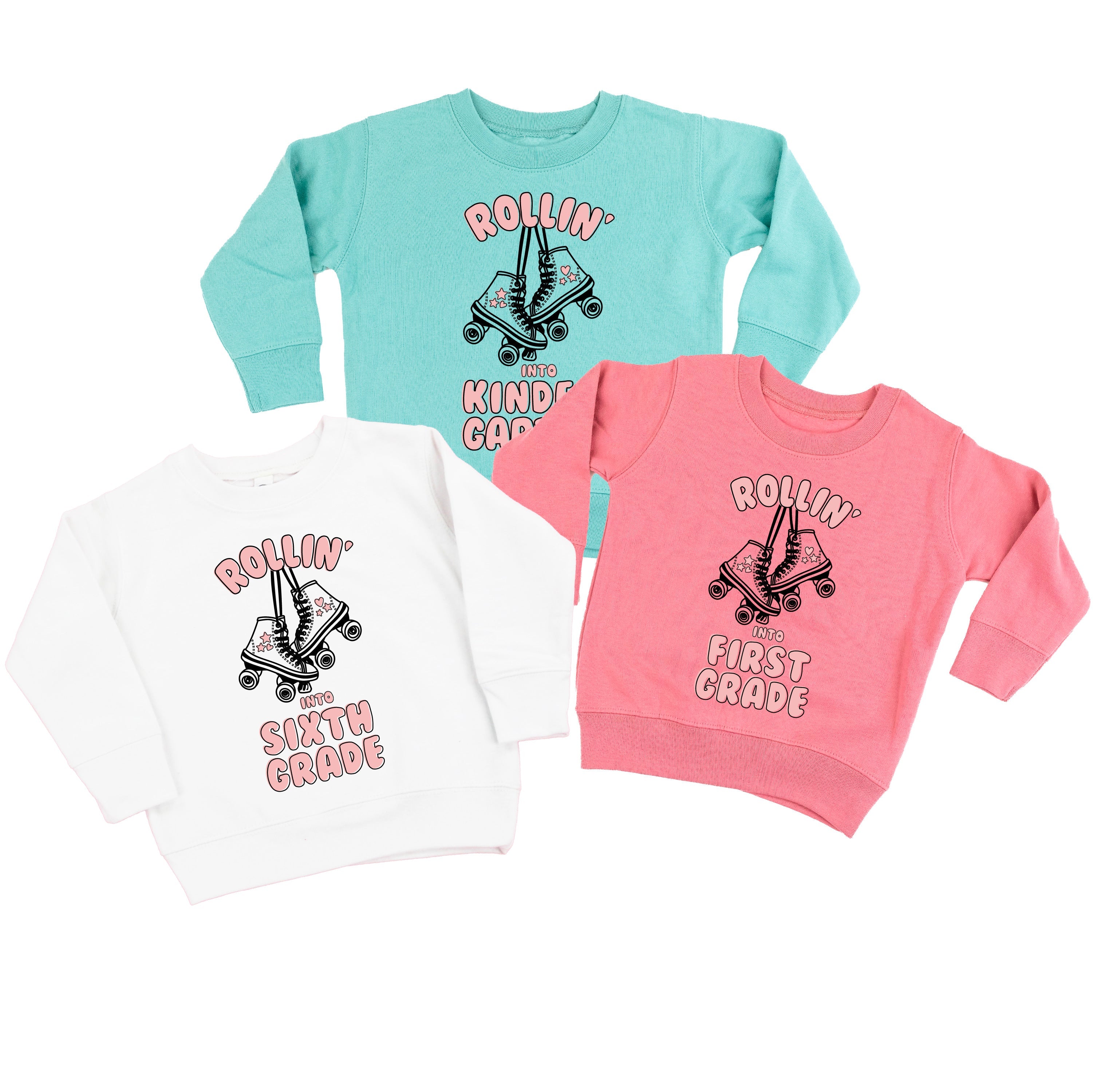 Rollerskates - Rollin' Into (Choose Your Grade) - Child Sweater Little Mama Shirt Shop
