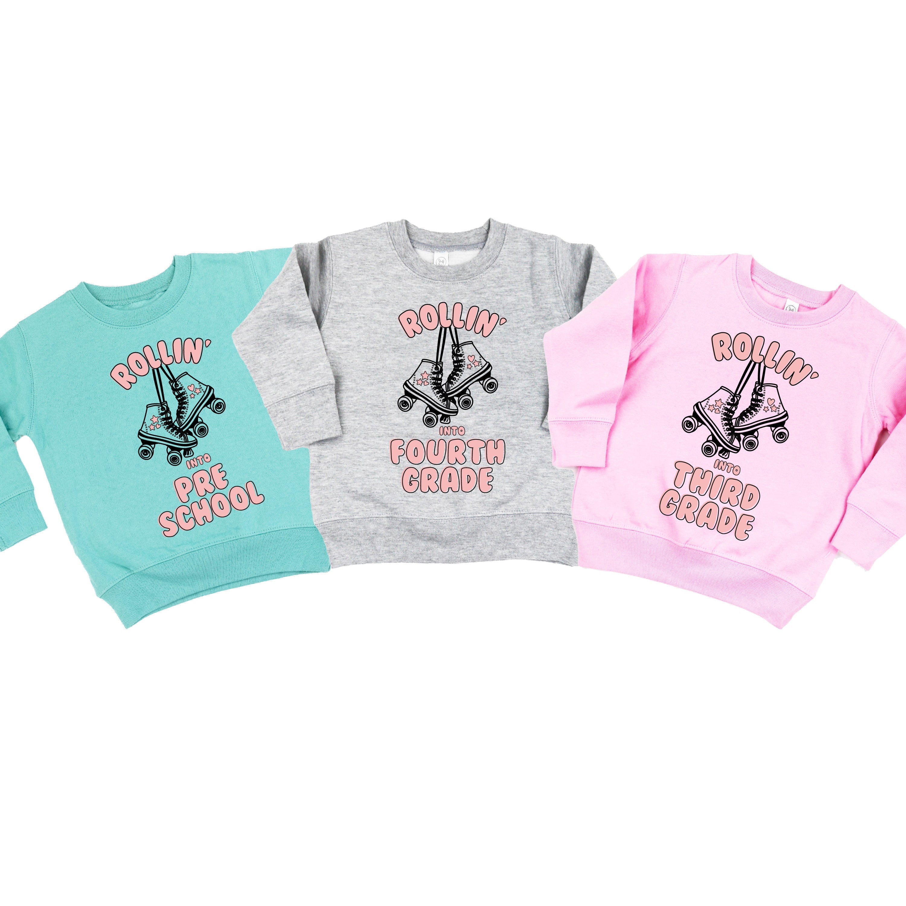 Rollerskates - Rollin' Into (Choose Your Grade) - Child Sweater Little Mama Shirt Shop