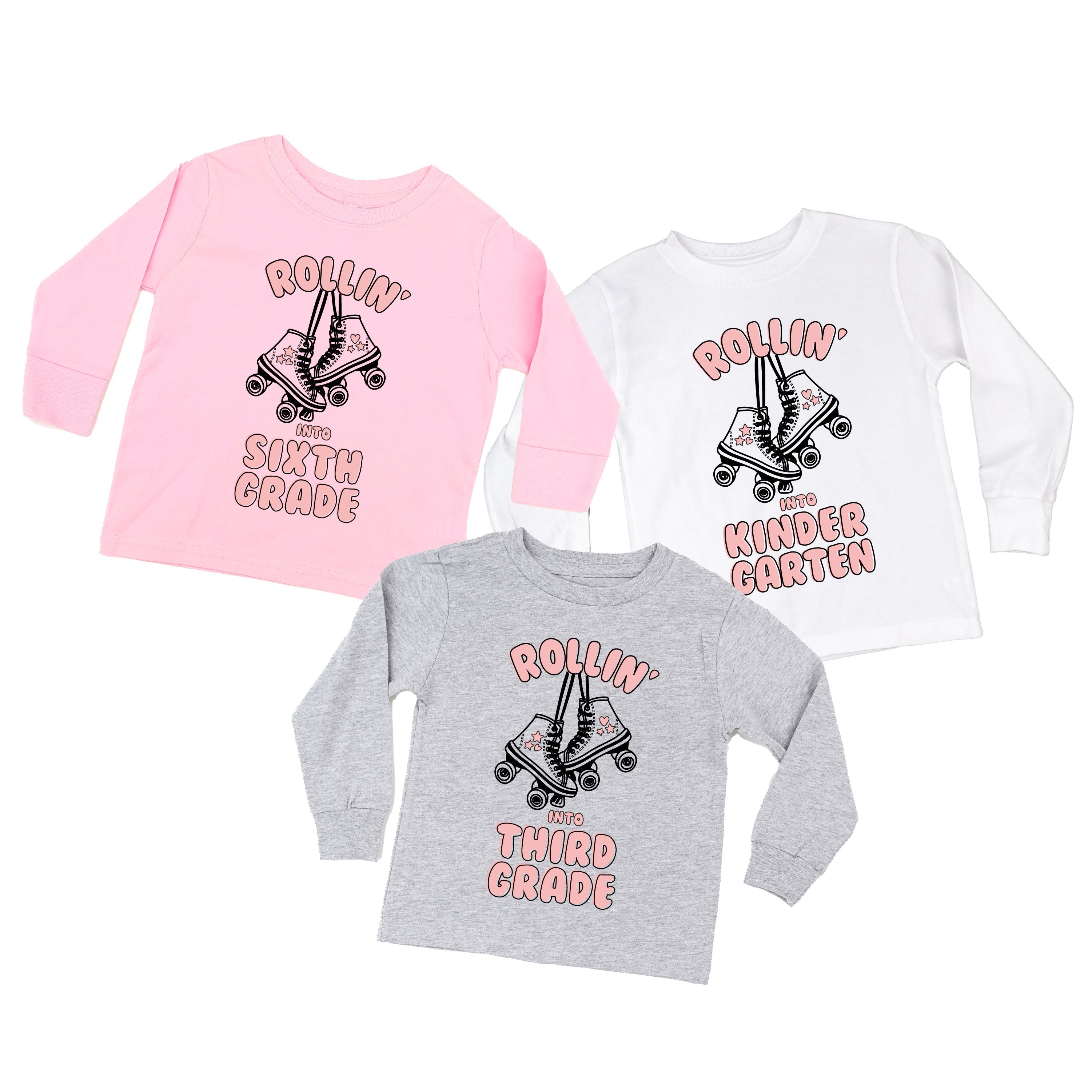 Rollerskates - Rollin' Into (Choose Your Grade) - Child LONG SLEEVE Tee Little Mama Shirt Shop