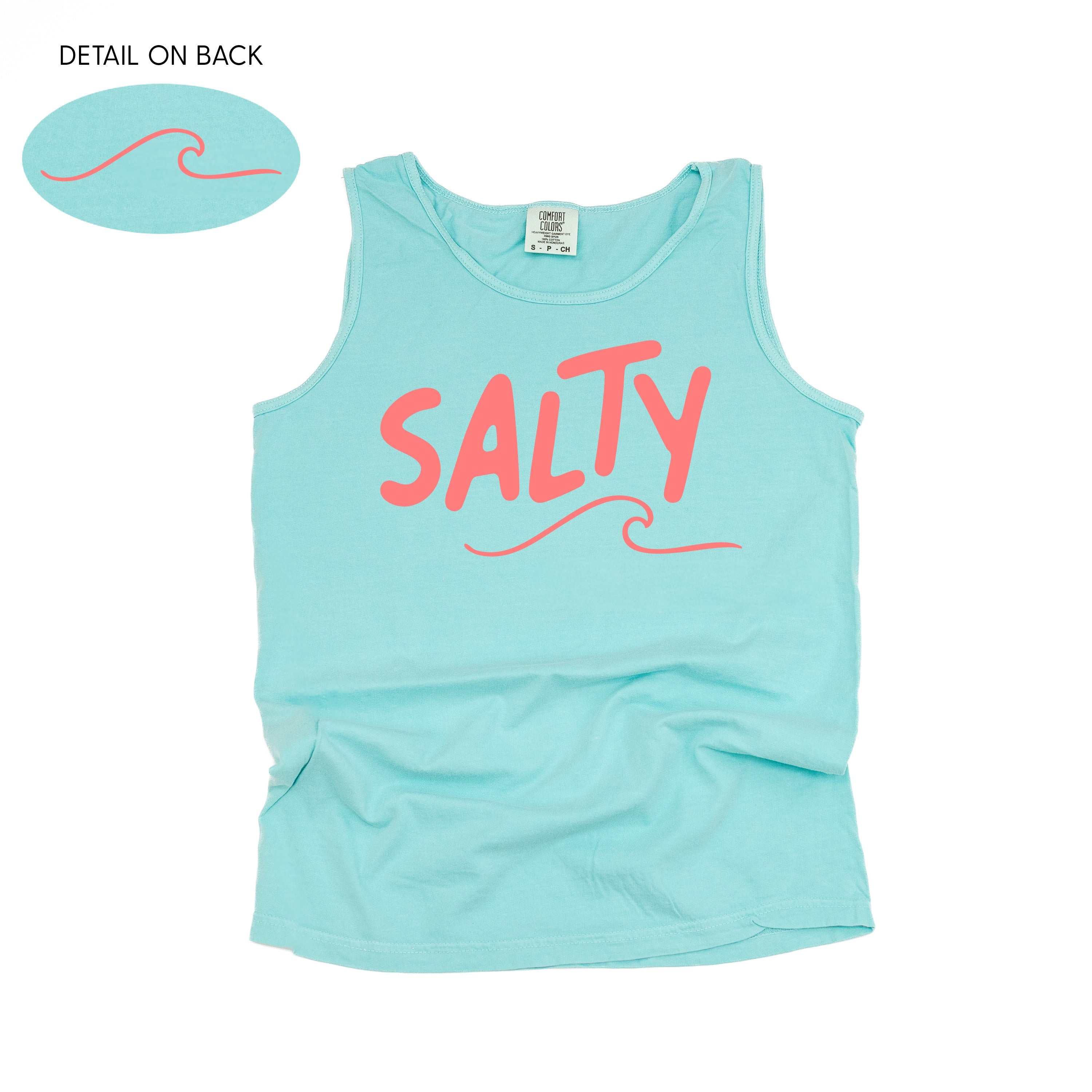 Salty w/ Wave (f&bd) - Comfort Colors TANK Little Mama Shirt Shop LLC
