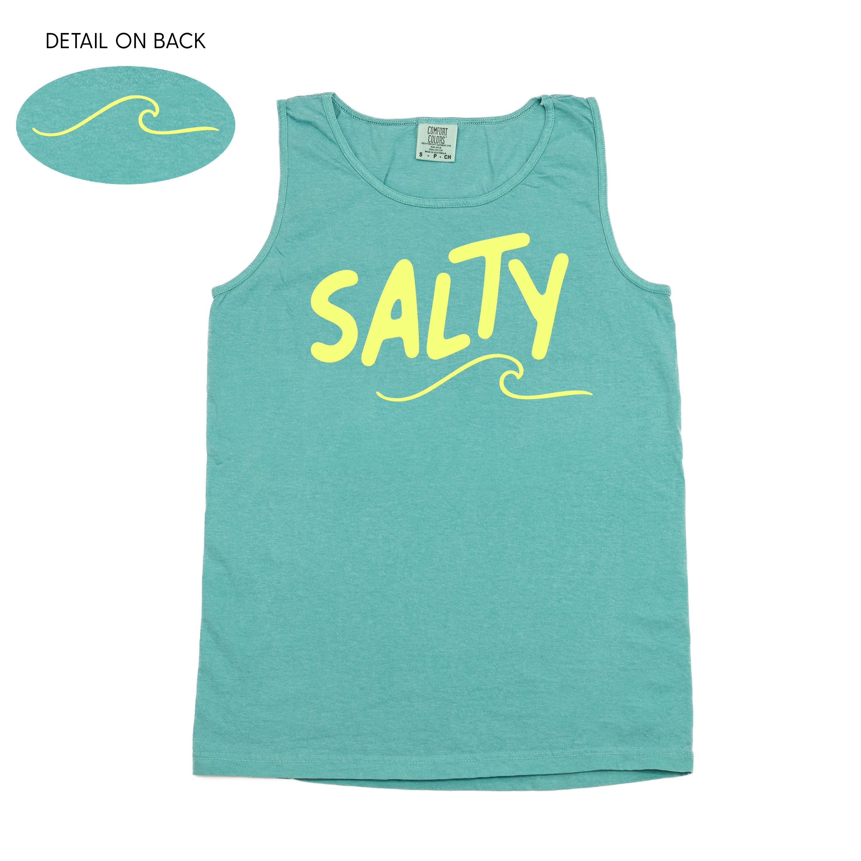 Salty w/ Wave (f&bd) - Comfort Colors TANK Little Mama Shirt Shop LLC