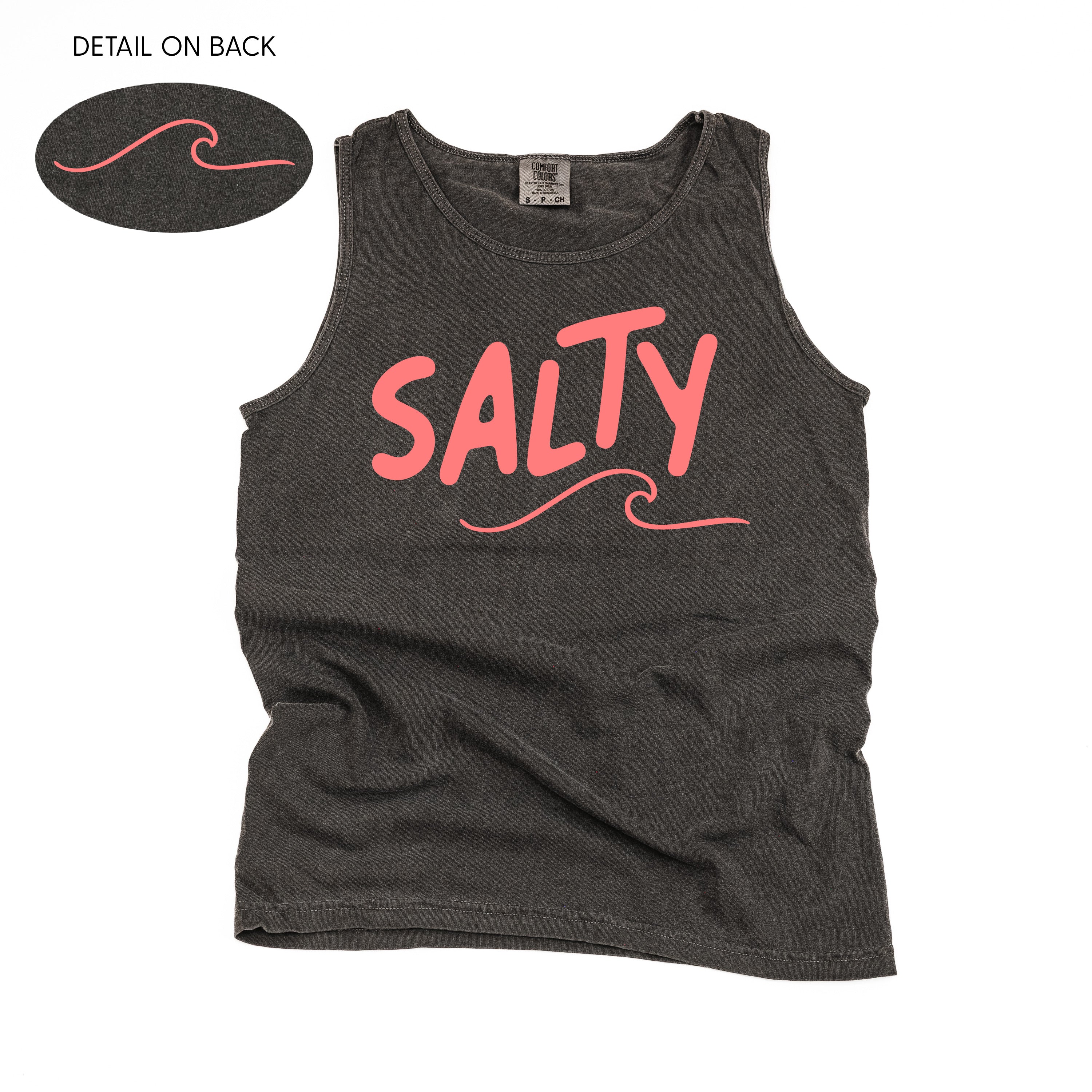 Salty w/ Wave (f&bd) - Comfort Colors TANK Little Mama Shirt Shop LLC