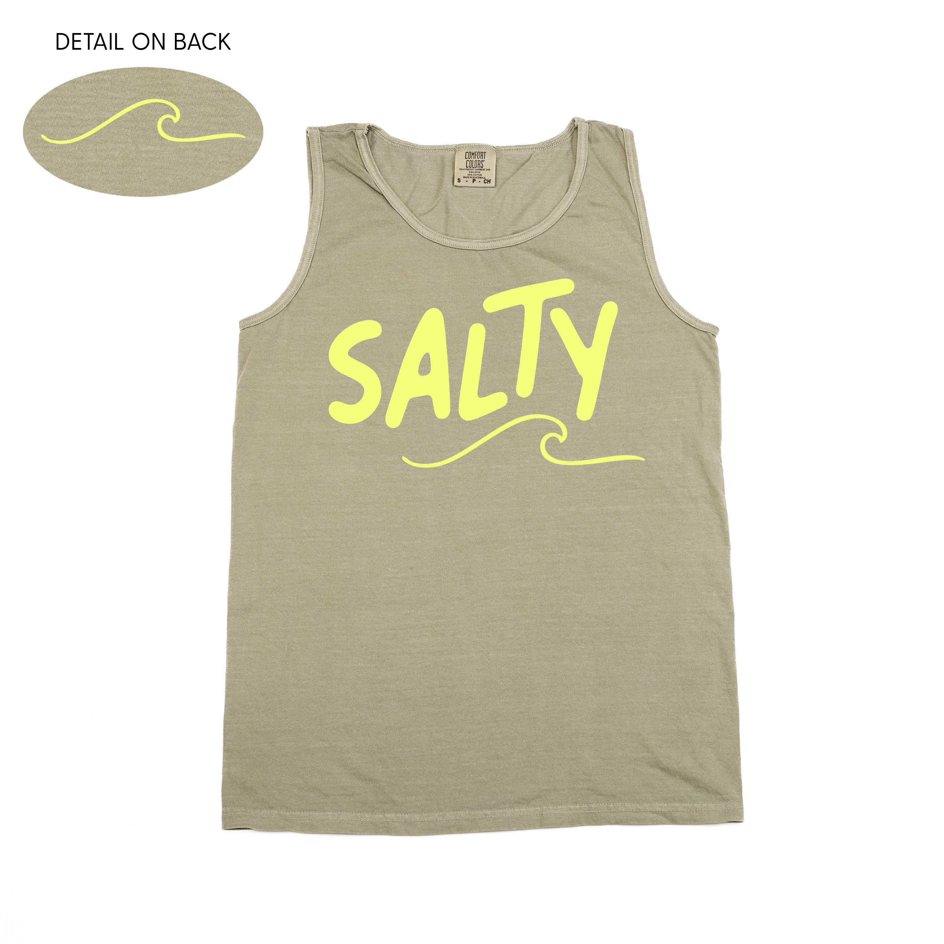 Salty w/ Wave (f&bd) - Comfort Colors TANK Little Mama Shirt Shop LLC