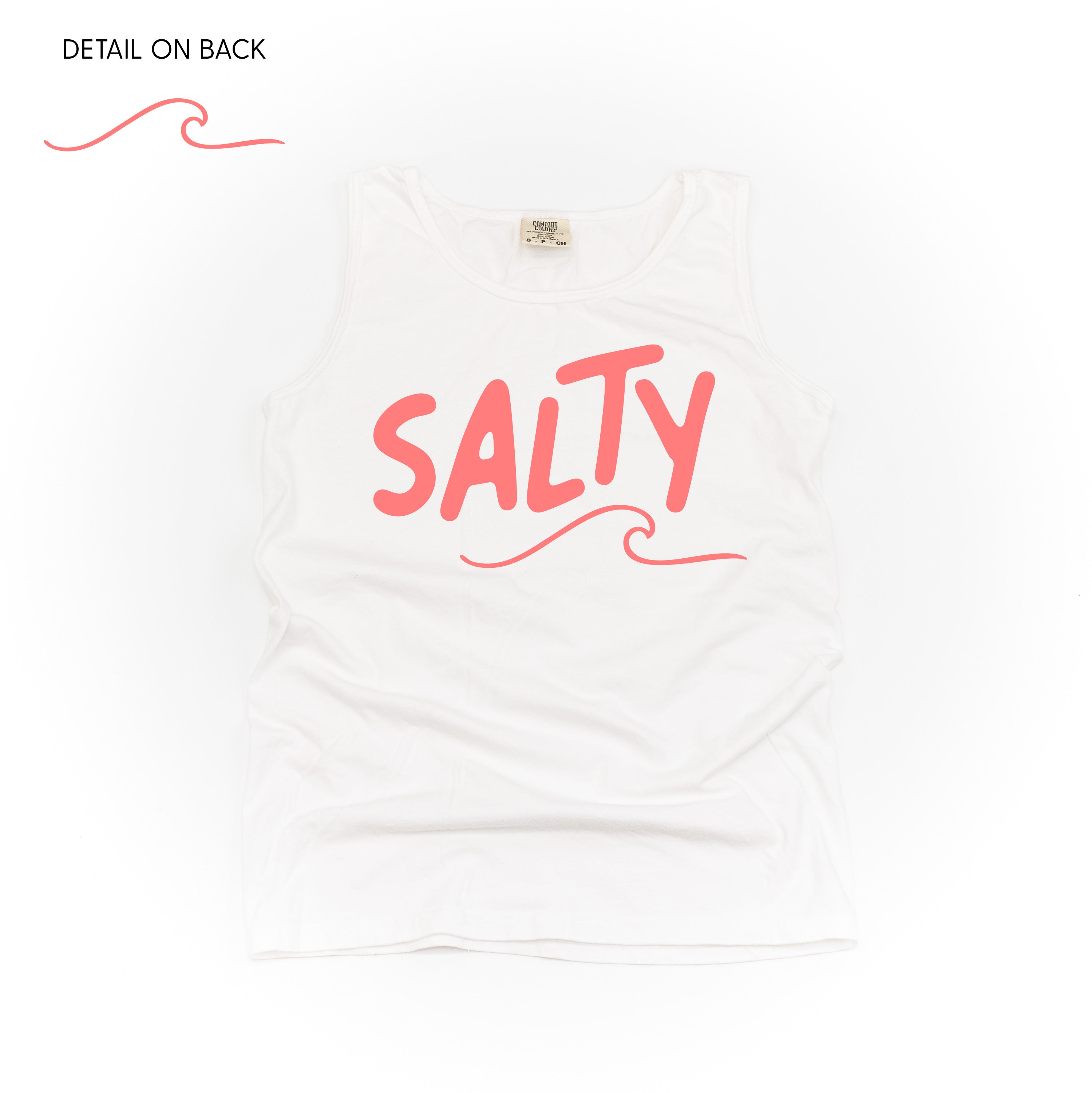 Salty w/ Wave (f&bd) - Comfort Colors TANK Little Mama Shirt Shop LLC