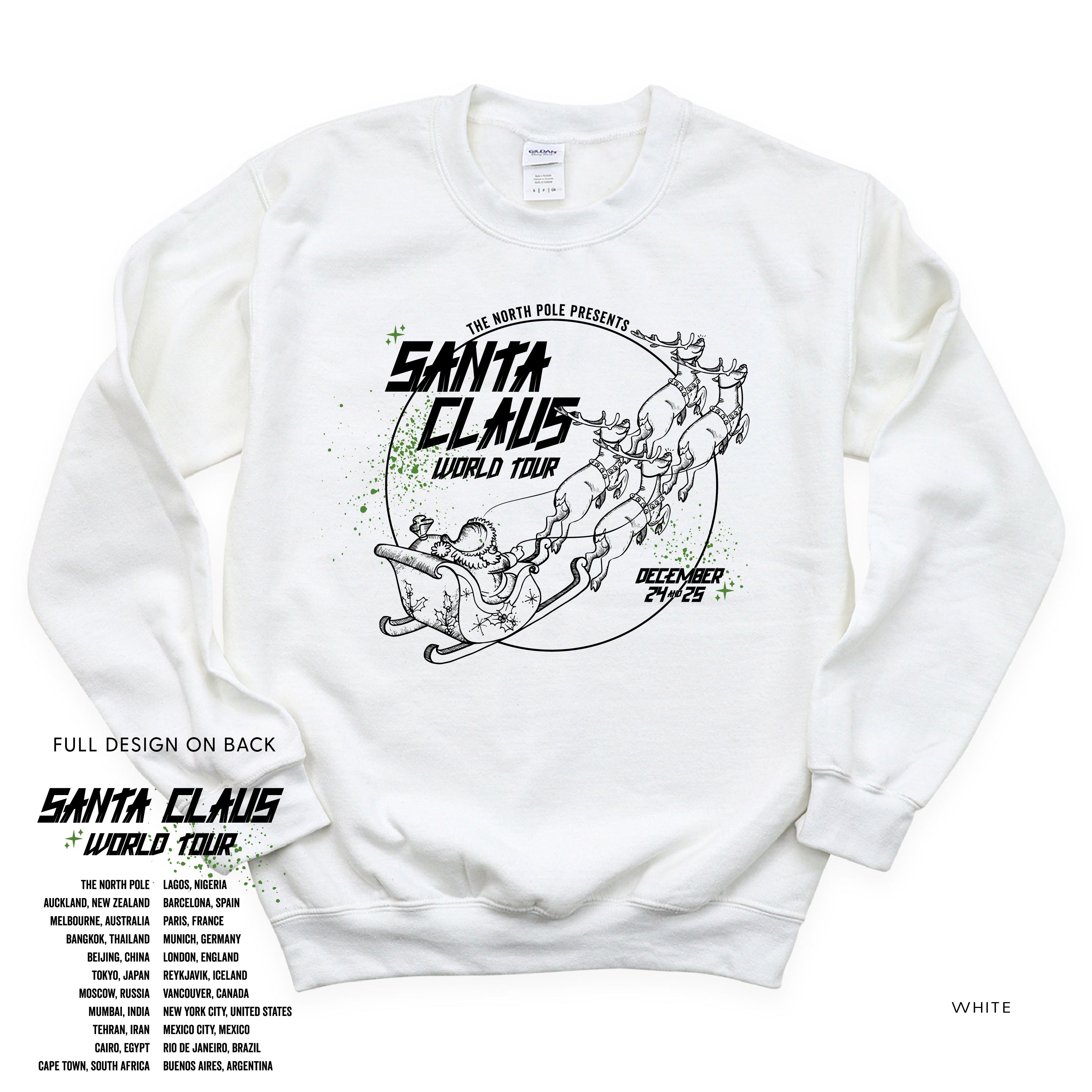 Santa Claus World Tour (f&b) - BASIC Fleece Little Mama Shirt Shop LLC