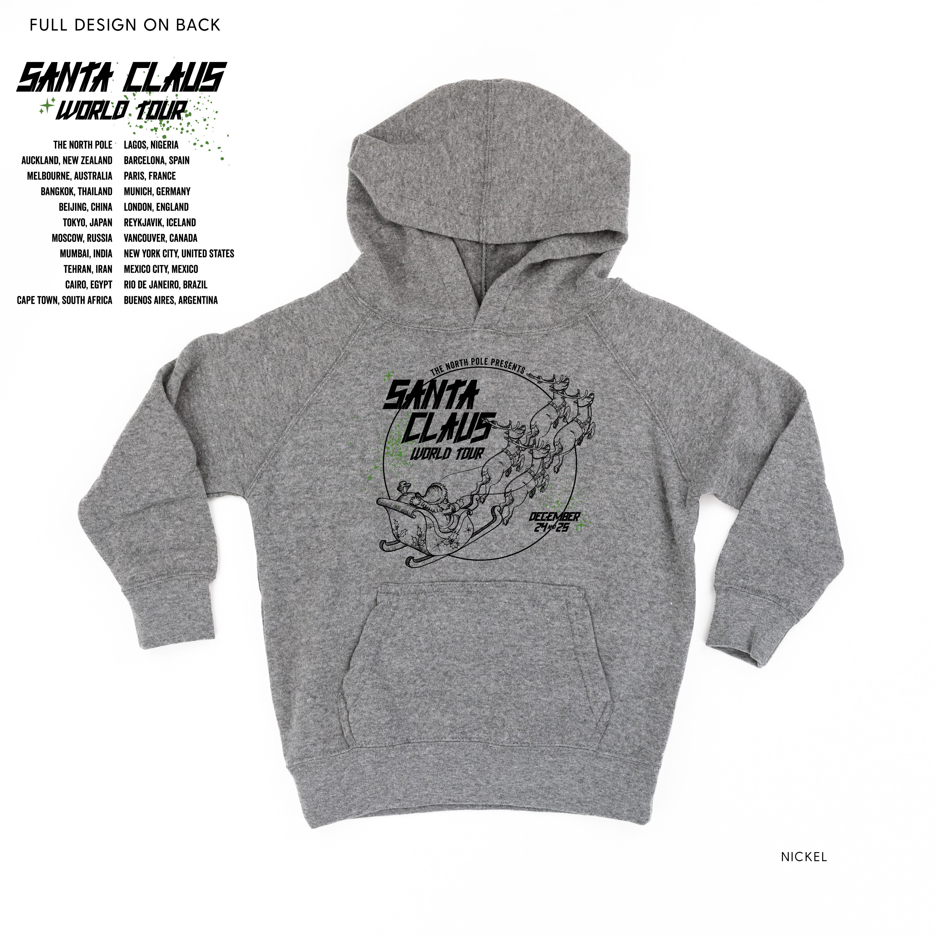 Santa Claus World Tour (f&b) - Child HOODIE Little Mama Shirt Shop LLC