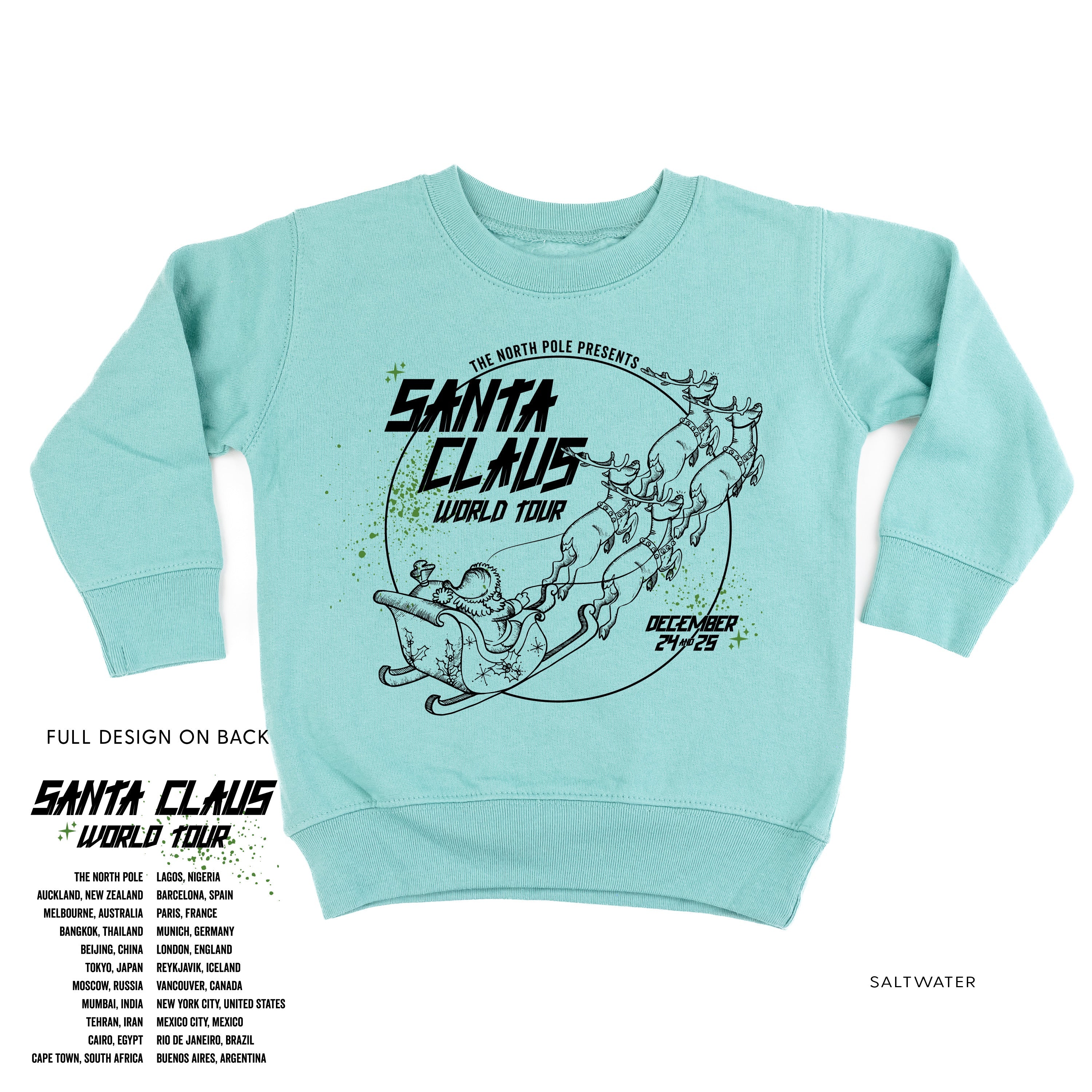 Santa Claus World Tour (f&b) - Child Sweater Little Mama Shirt Shop